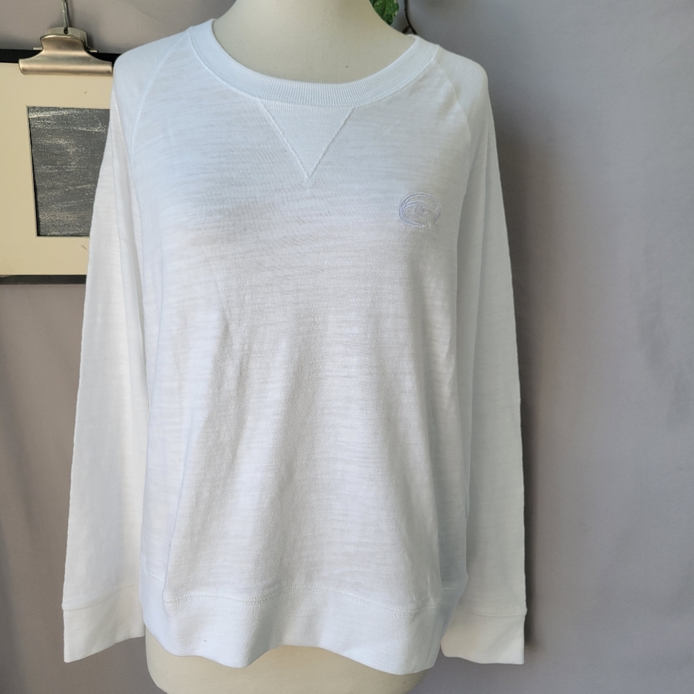 Faherty Sunwashed Slub Pullover Crewneck‎ White L